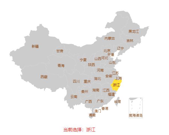 原生js百度ECharts中国地图选择器代码