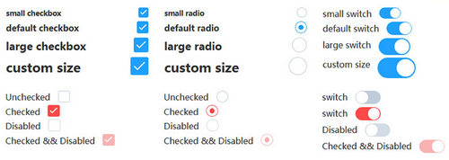 CSS3单选框复选框和开关按钮美化样式UI库